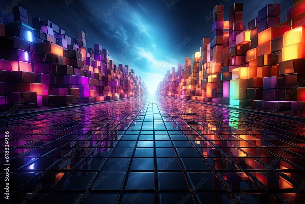 binary code tunnel, futuristic technology binary code tunnel, futuristic technology