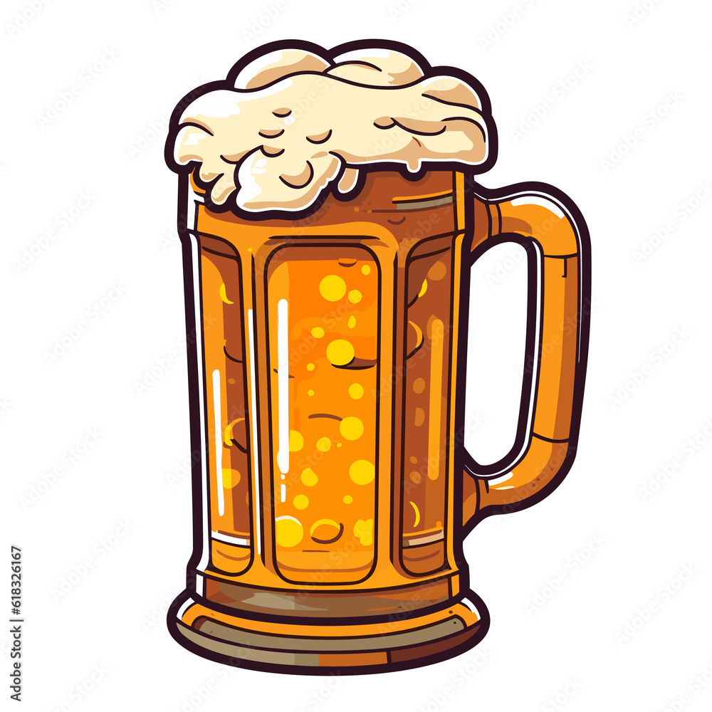 Cartoon Beer , PNG Cartoon, Illustration