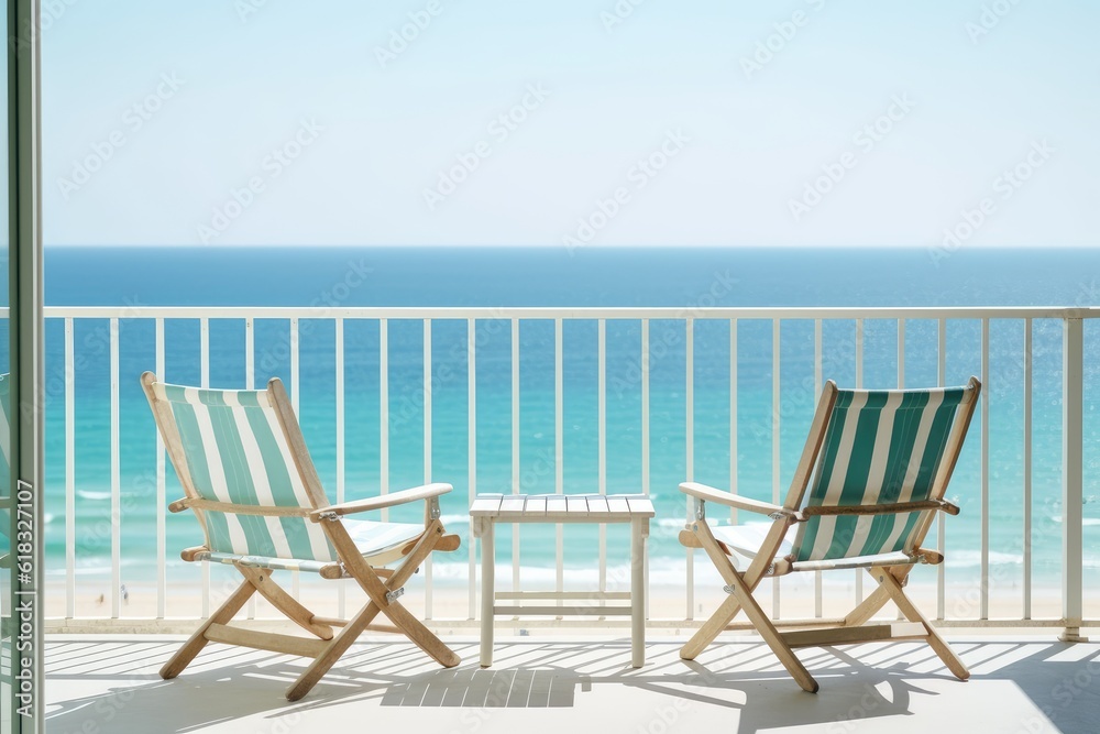 photo of hotel balcony with beach view Photography