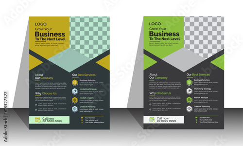 modern flyer design template . Corporate Business Flyer Template Geometric shape Flyer Colorful concepts photo