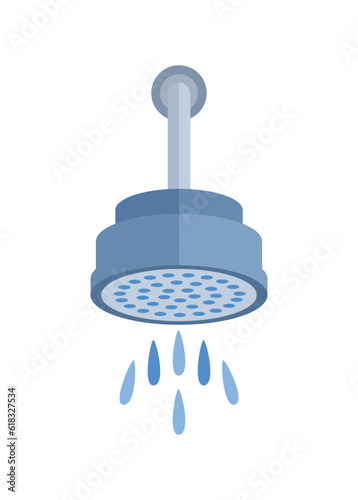 Bathroom shower. Front view. Simple flat illustration.