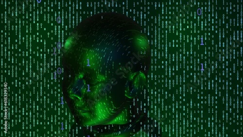 Machine learning. Artificial intelligence and big data concept. 4K video animation 3d render.