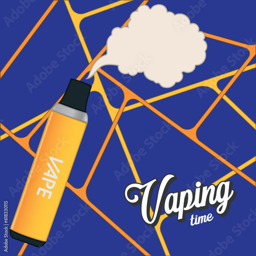 Colored vaping time concept electronic cigarette Vector