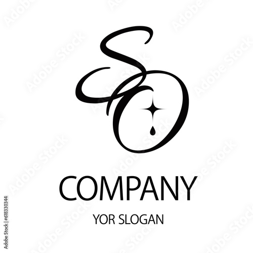 Initials SO, elegant and gorgeous minimalist logo design vector template