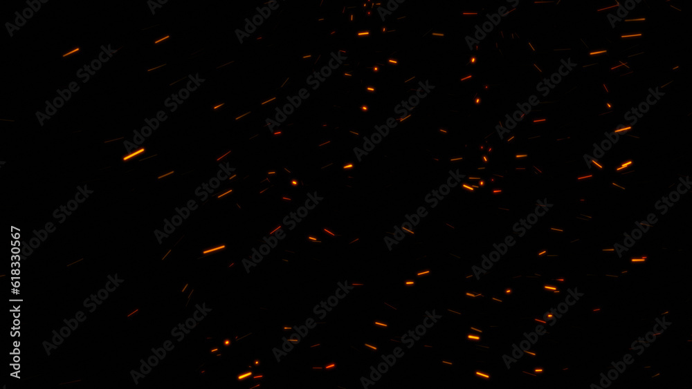 Obraz premium Burning ash background. Sparks backdrop. Flickering abstract Particles