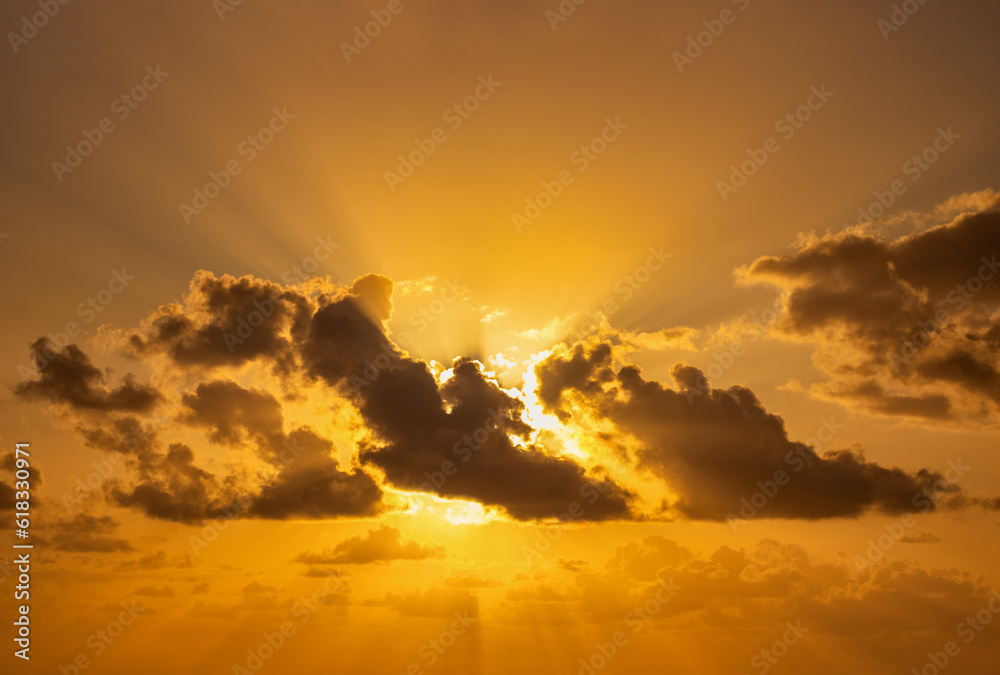 Fototapeta premium Colorful Tropical Sunrises and Sunsets - OcuDrone Aerial Sky Images