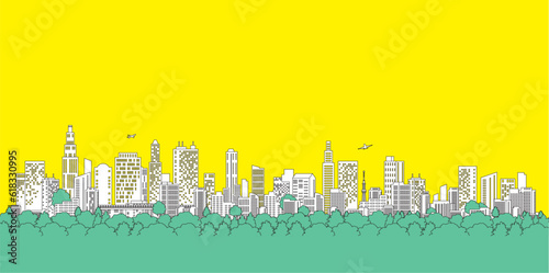 街並みを影で表現したベクターイラスト