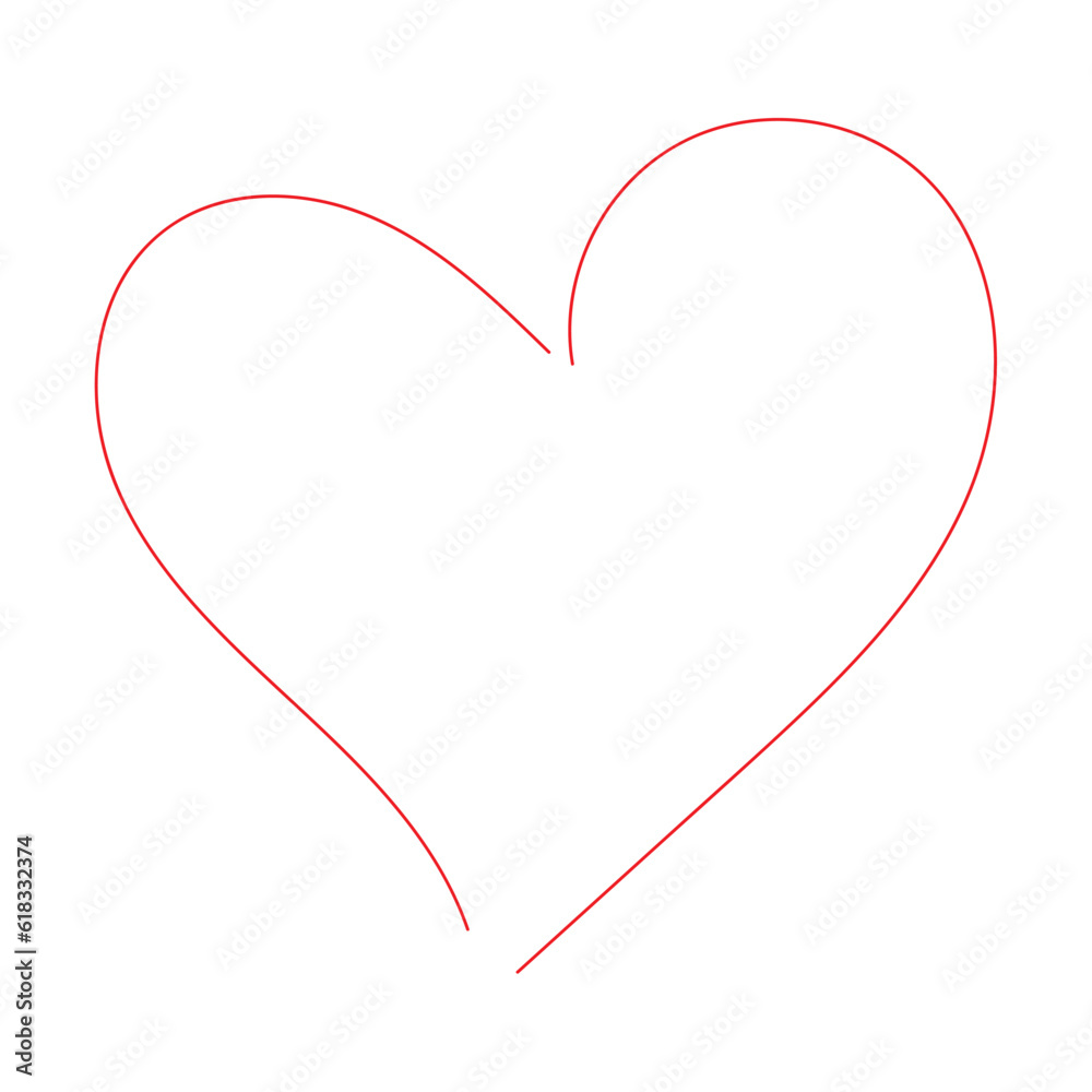Isolated colored heart shape kid sketch Vector