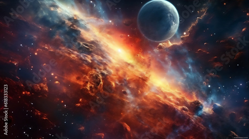 Planets and space illustration create using generative AI tools