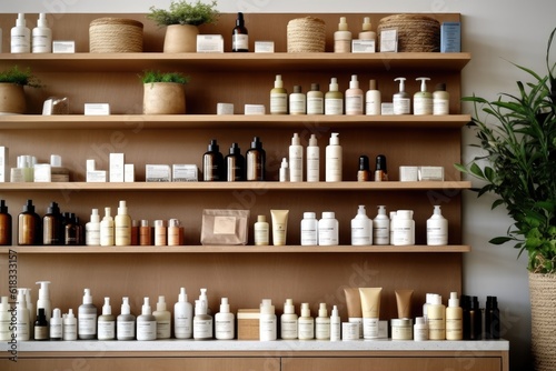 photo of inside empty skincare shop Photography AI Generated