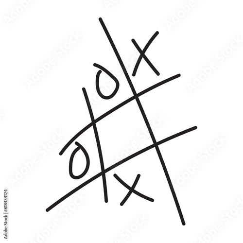 Isolated colored tic tac toe kid sketch Vector
