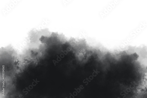 Black dark fog isolated on transparent background, misty morning mist. Vector illustration