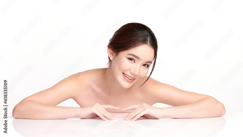 Beautiful young asian woman with clean fresh skin on white background, Face care, Facial treatment, Cosmetology, beauty and spa, Asian women portrait. Beautiful young asian woman with clean fresh skin on white background, Face care, Facial treatment, Cosmetology, beauty and spa, Asian women portrait.