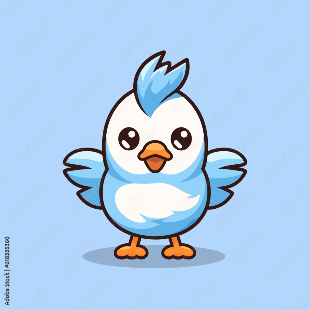 Naklejka premium Cute cartoon chicken character vector Illustration