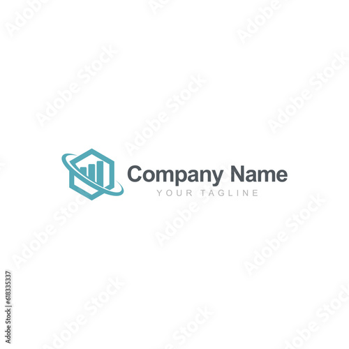 Polygon global business finance logo vector image