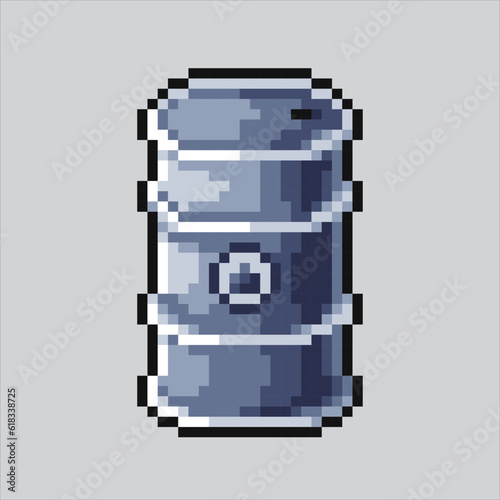 Pixel art illustration Wood steel barrel. Pixelated oil barrel. Wine Barrel icon pixelated
for the pixel art game and icon for website and video game. old school retro.