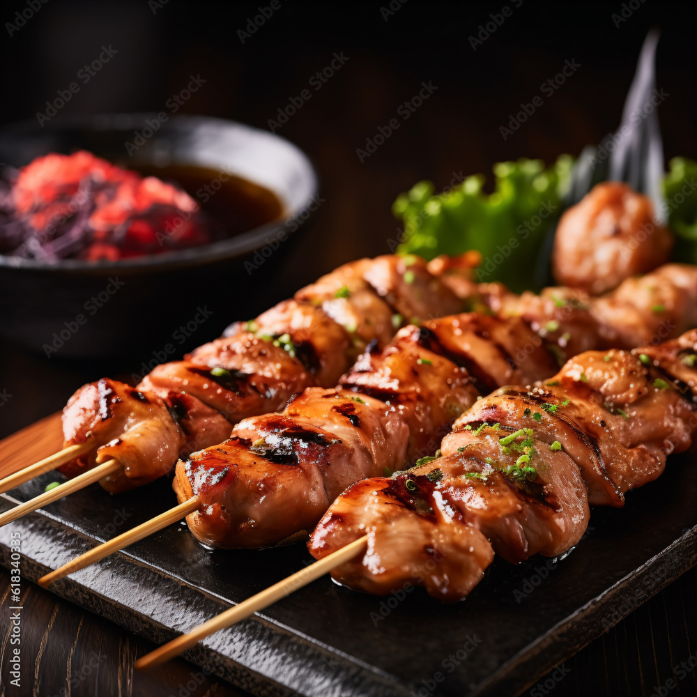 In the land of the rising sun amidst lively cheers yakitori - Generative AI