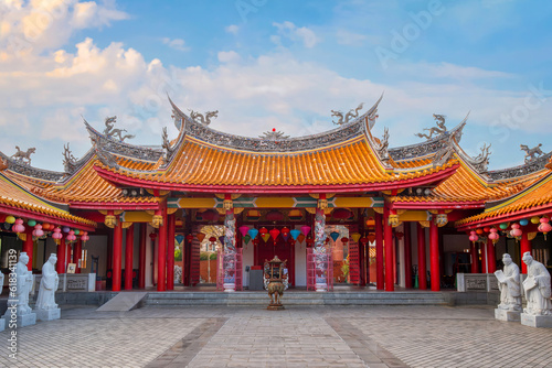 Nagasaki, Japan - Nov 28 2022: Confucius Shrine (Koshi-byo) built in 1893 by Nagasaki's Chinese community dedicated to the revered Chinese philosopher Confucius in Japan