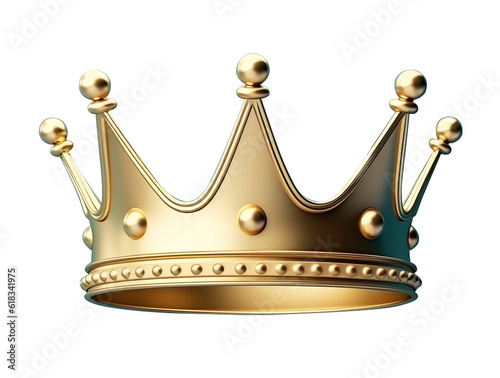 Golden crown, isolated, transparent background