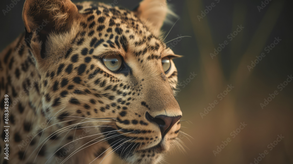 Obraz premium beautiful Cheetah in its natural habitat. Close up of Cheetah in African plain. Post-processed generative AI