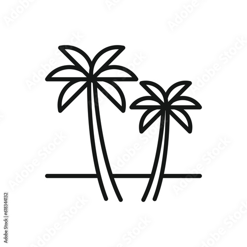 Editable Icon of coconut tree beach concept, Vector illustration isolated on white background. using for Presentation, website or mobile app