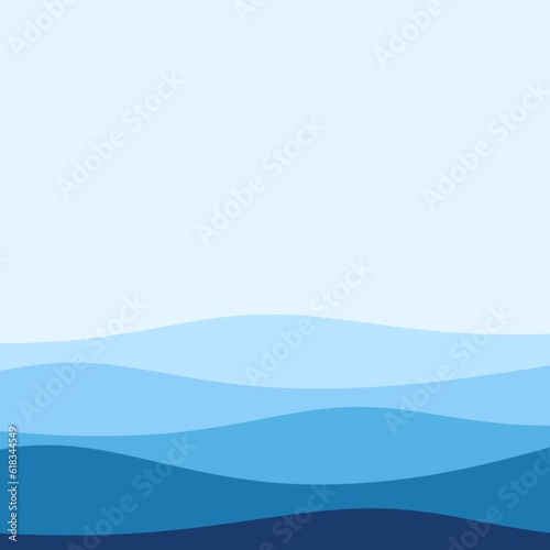 Blue water wave line deep s'ea pattern background banner vector illustration photo