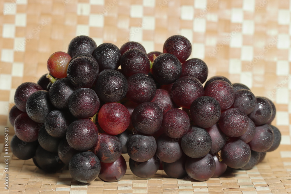 custom made wallpaper toronto digitalred grapes on a wooden background