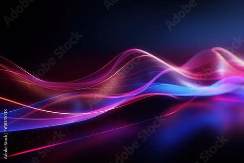 abstract futuristic background with pink blue glowing neon moving high speed wave lines and bokeh lights. Data transfer concept Fantastic wallpaper