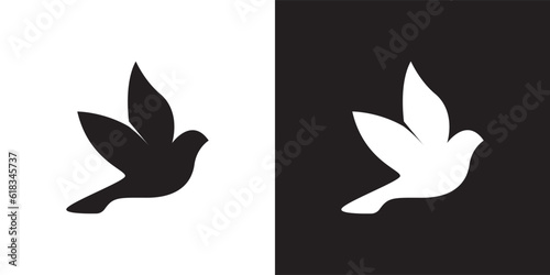 Obraz na płótnie Minimal Dove logo design vector template w salonie