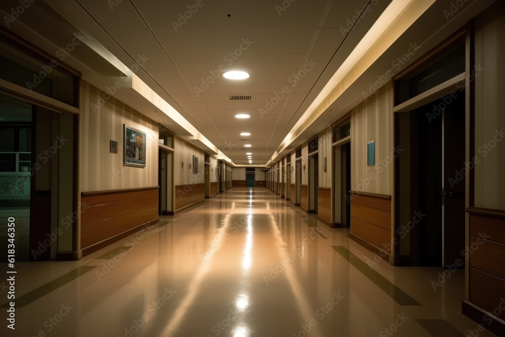 empty hospital hallway night view photography