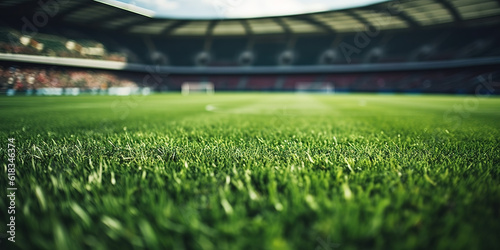 Lawn in the soccer stadium Fototapet