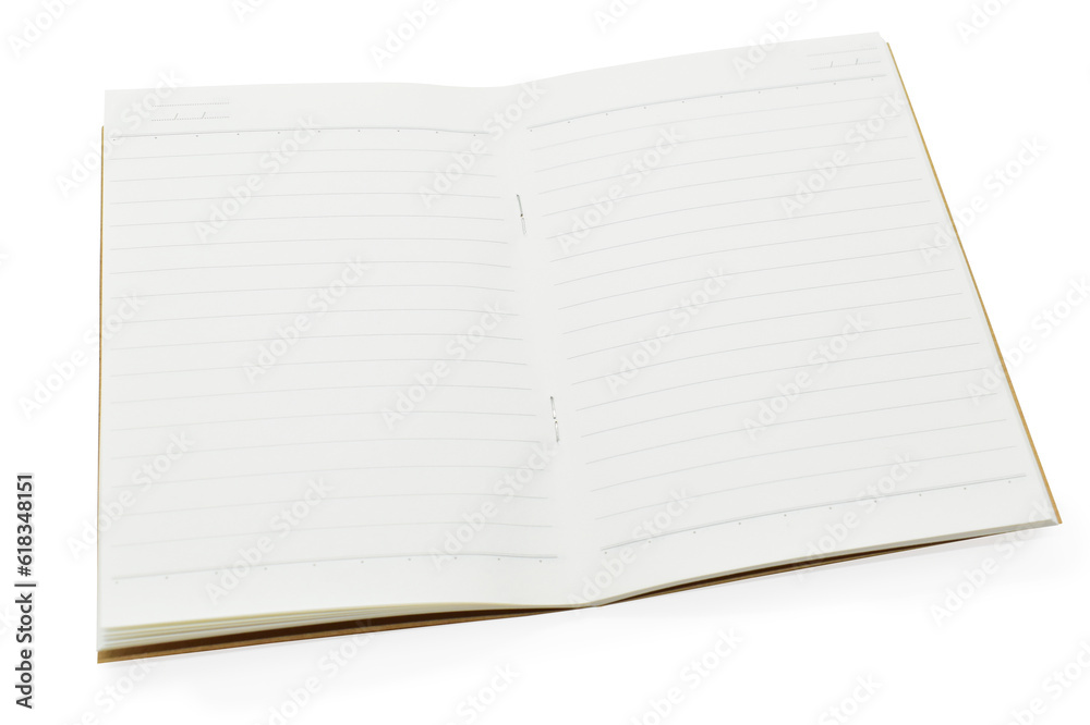 blank open notebook with lined paper isolated on white background blank open notebook with lined paper isolated on white background
