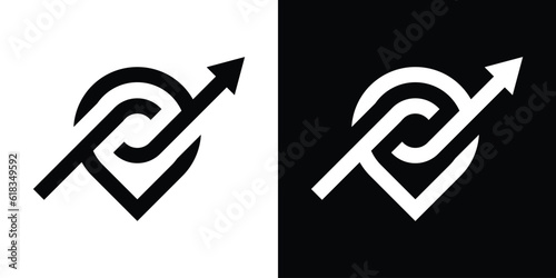 logo design point map and arrow icon vector inspiration