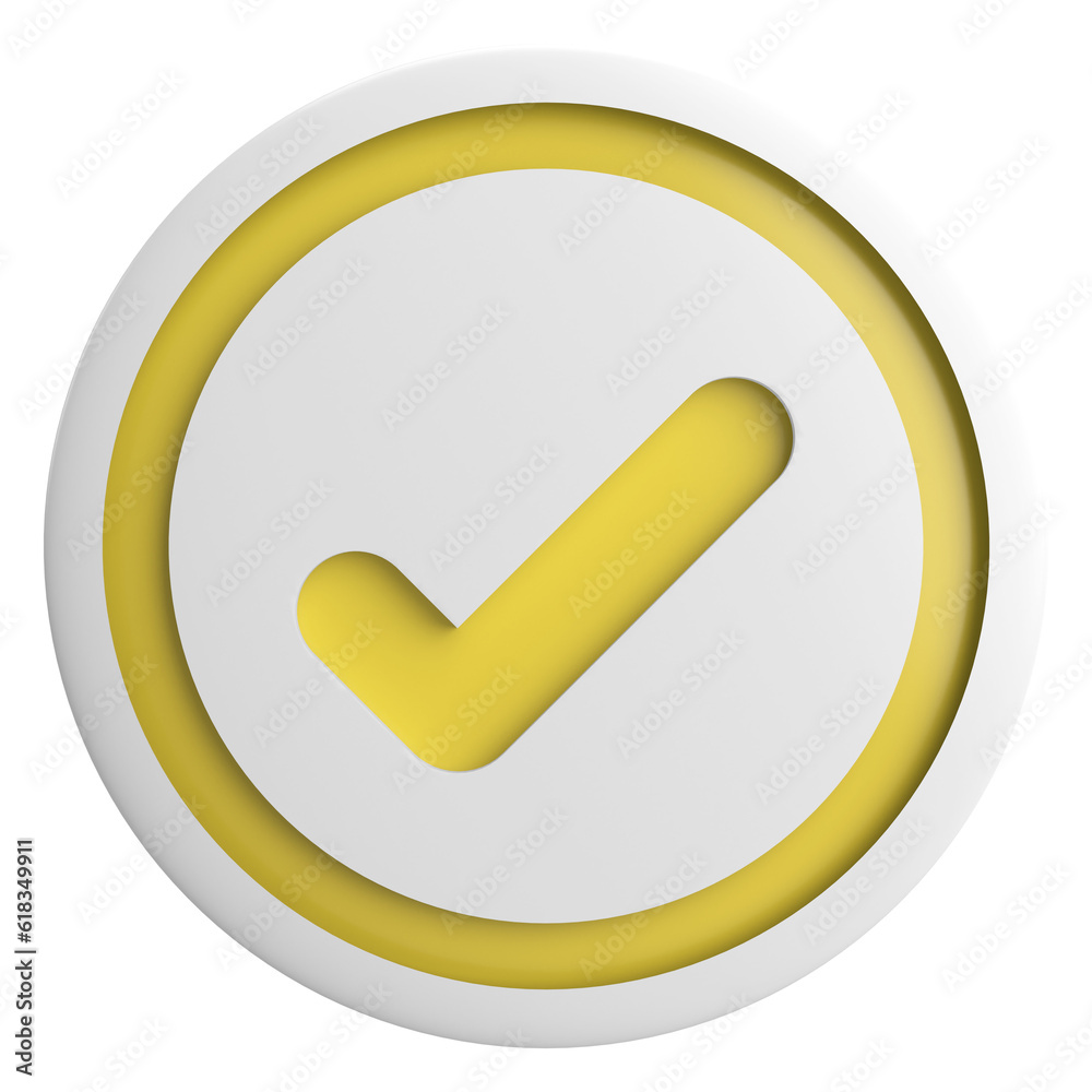 3D checkbox. Check mark. 3D illustration. 3D checkbox. Check mark. 3D illustration.