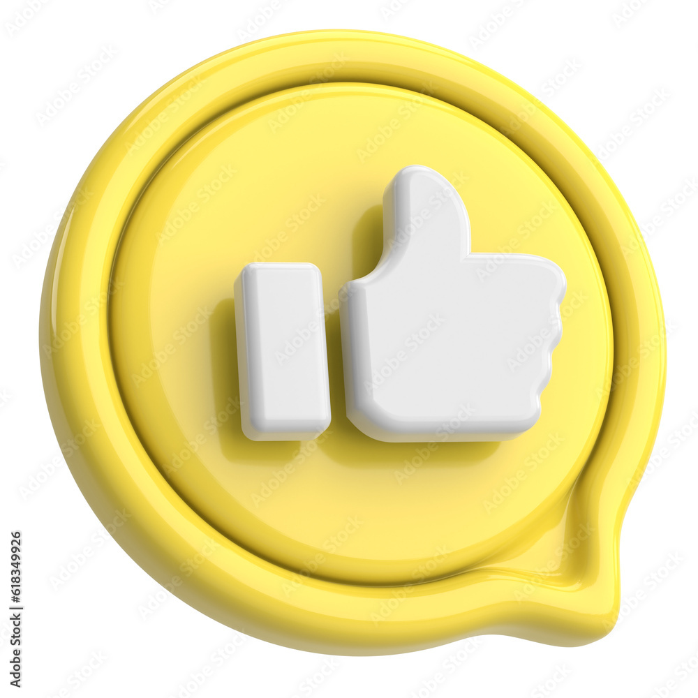 Like icon. Like button. 3D illustration. Like icon. Like button. 3D illustration.