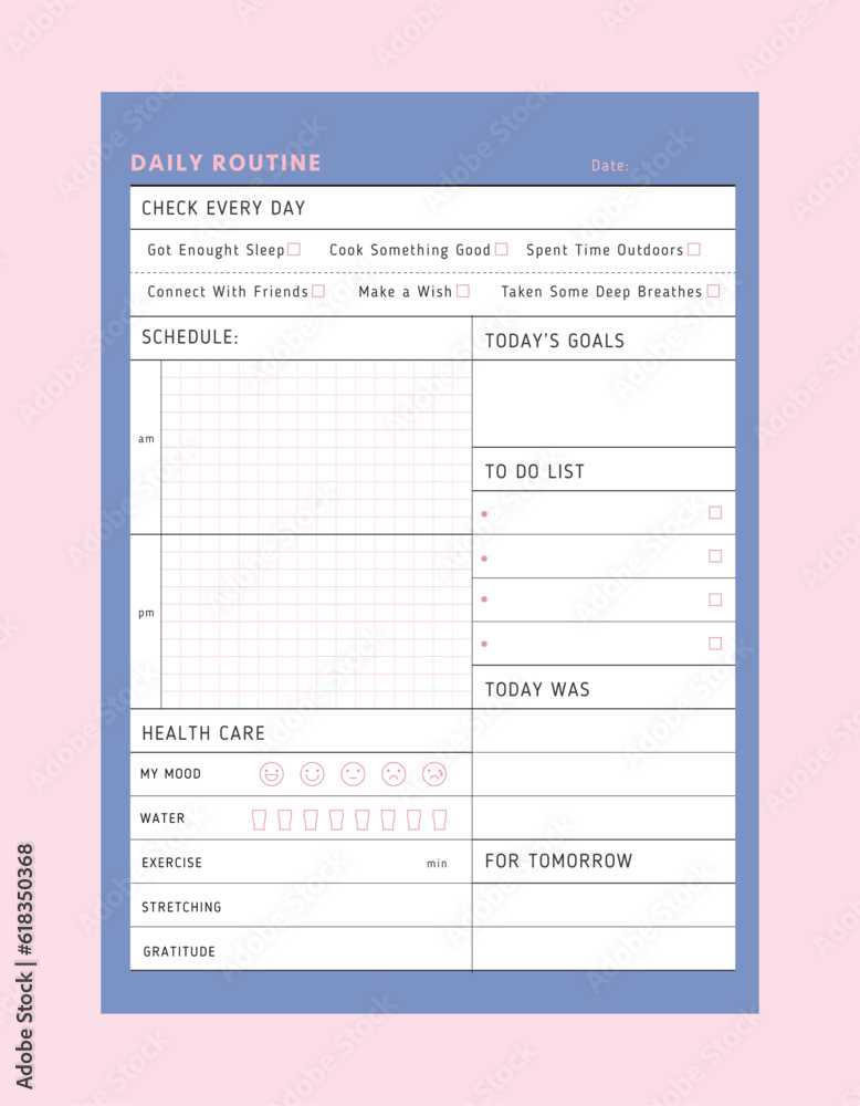 Daily Routine planner. (Purple) Daily Routine planner. (Purple)