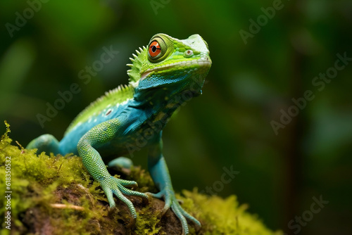 green lizard on a branch © lovephotos