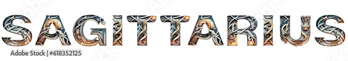 SAGITTARIUS Zodiac signs, Astrology, horoscope sign, collection typography fonts png file for decoration.