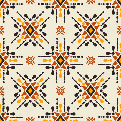 Colorful ethnic geometric square pattern. Vector aztec Navajo geometric shape seamless pattern. Southwest ethnic pattern use for fabric, textile, home decoration elements, upholstery, wrapping.