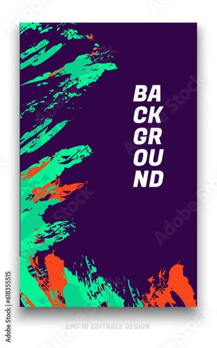 Abstract grunge background cover design with brush strokes concept. Design element for posters, magazines, book covers, brochure template, flyer, presentation. 