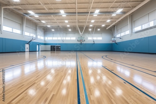 indoor basketball court ball photoraphy Generated AI