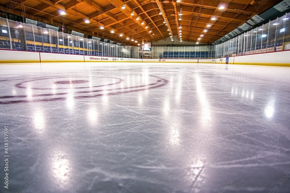 indoor ice skating hockey arena flat lay design ideas photoraphy Generated AI