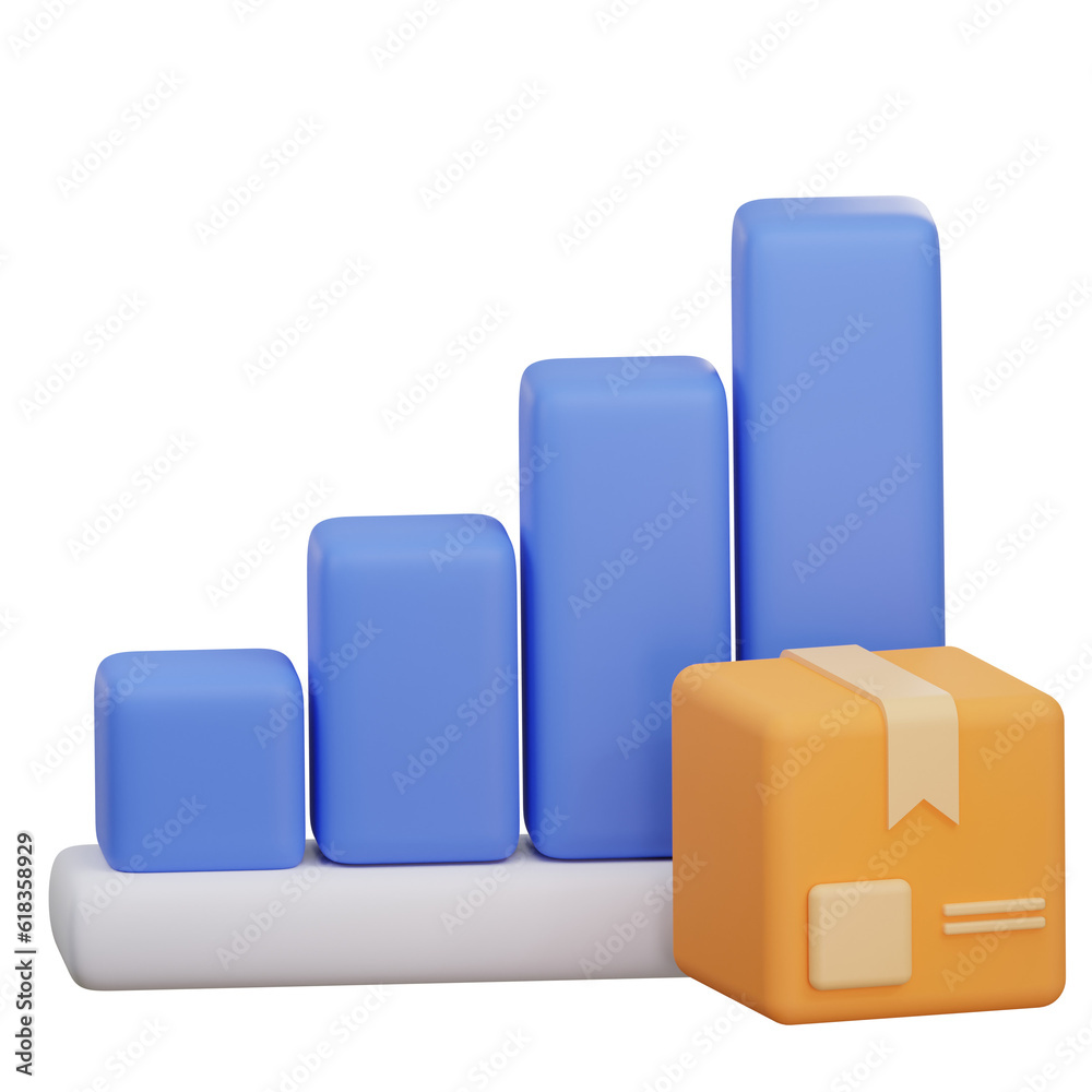 delivery service improvement bar graph 3d render delivery service improvement bar graph 3d render