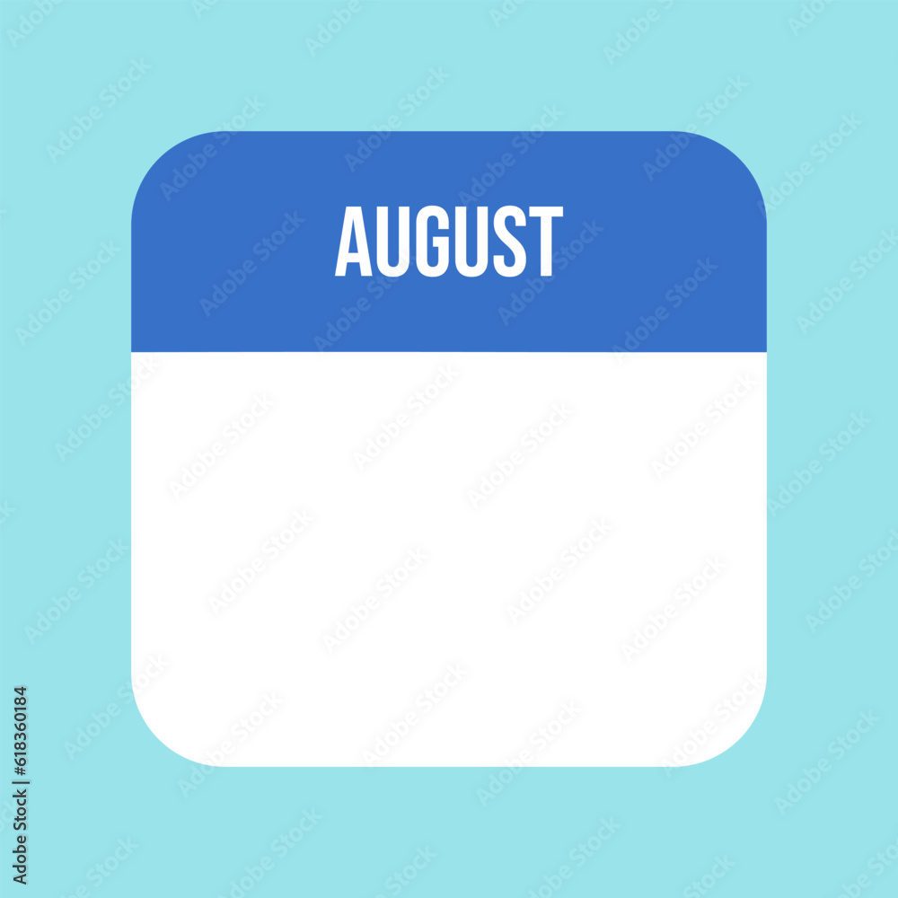 Date reminder icon for the month of august Date reminder icon for the month of august