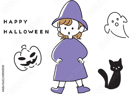 魔女の格好をした女の子
