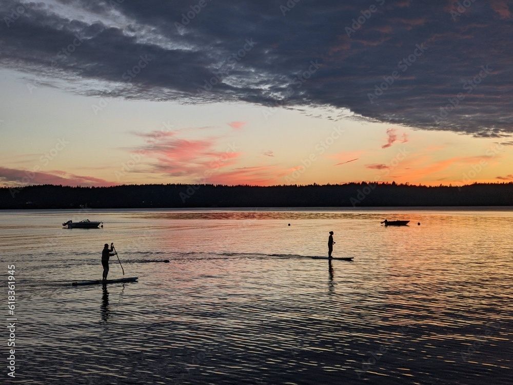 Sunset paddleboard 