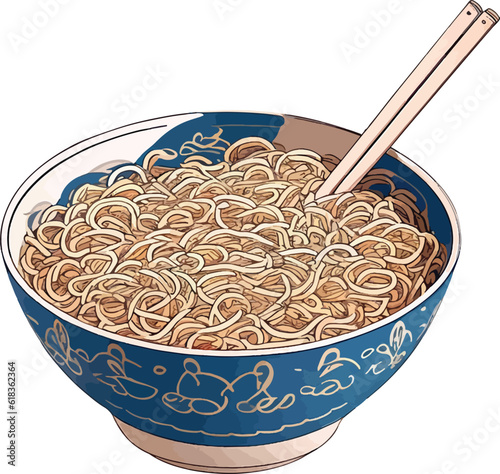 a Bowl of chinese noodle Vector