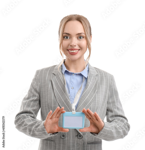 Young businesswoman with bl...