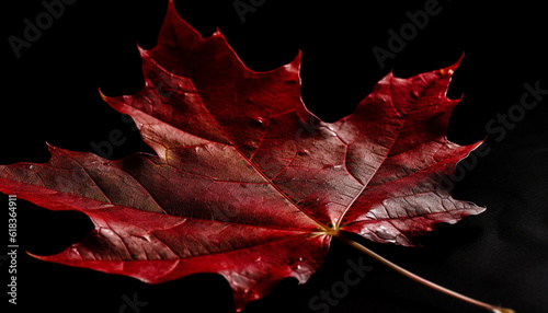 Vibrant maple leaf, beauty in nature colors generated by AI