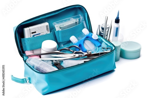 Medical Aid Supply with stuff and equipment photography